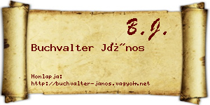 Buchvalter János névjegykártya